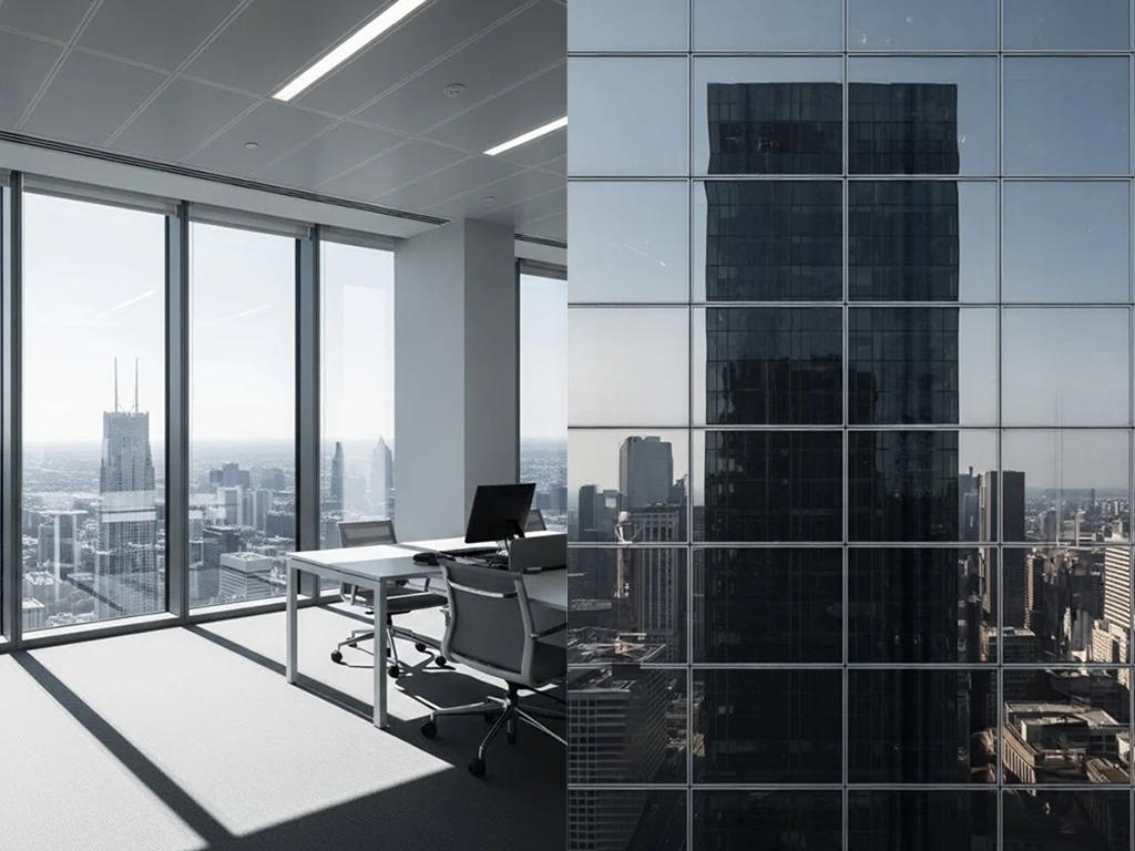 Modern ofis, şehir manzarası.